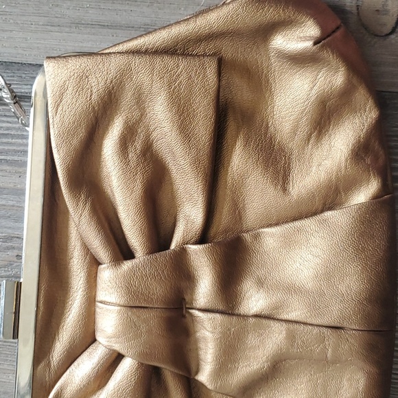 Copper crossbody coverts to clutch purse vintage style bow - Picture 3 of 5